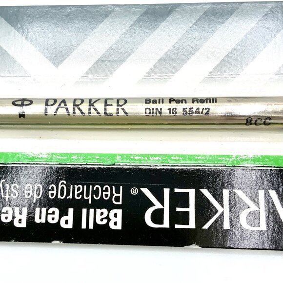 1996 Parker Ball Pen Refill Black 30316 & Blue 30326 Ink Medium 1.0 mm Set Of 2 - Picture 4 of 4